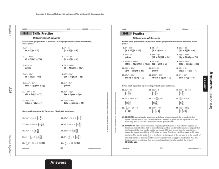 Glencoe algebra 1 answer key chapter 3