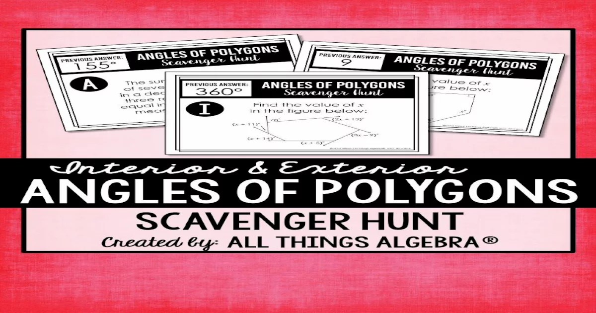 Angles of polygons scavenger hunt