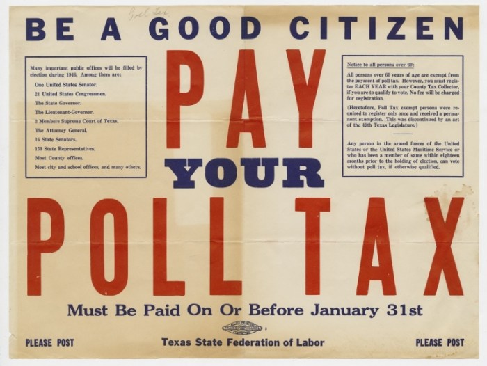 Poll tax definition ap gov