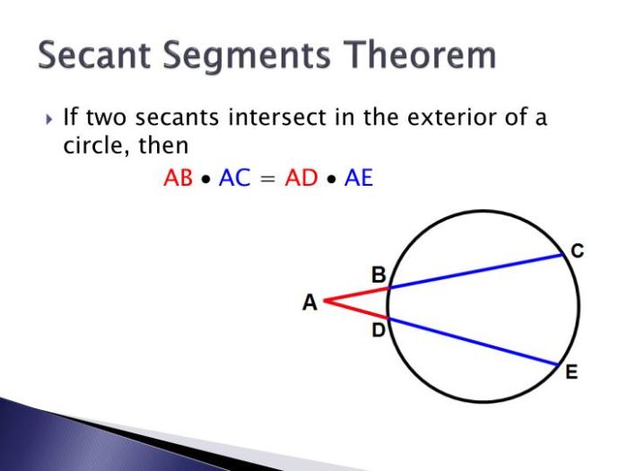 Secants tangents and angles assignment