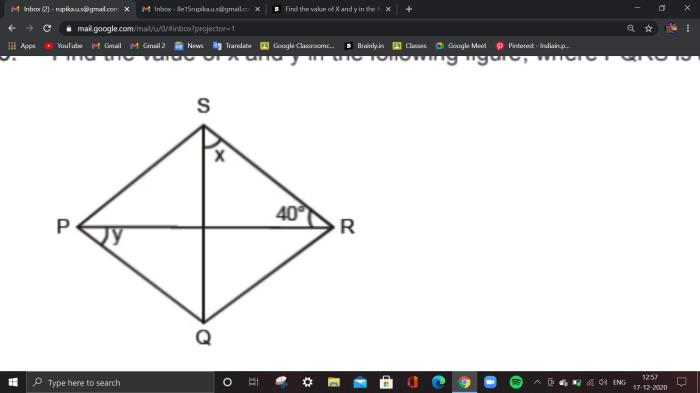 If pqrs is a rhombus which statements must be true